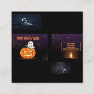 Gruselig süße Halloween-Geschäftskarte Geschäftska Quadratische Visitenkarte