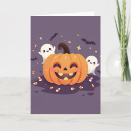 Gruselig süße Halloween-Party-Grußkarte – 5x7 Karte