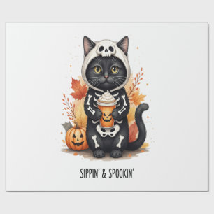 Gruselig süße Katze Halloween Geschenkpapier