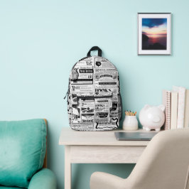 gruselig zwischen der Zeitung antikweiß Bedruckter Rucksack