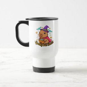 Gruselige aber süße Capybara-Hexe Halloween Reisebecher