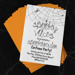 Gruselige abstrakte Spinnen Halloween-Party Einladung