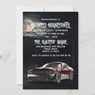 Gruselige amerikanische Muscle-Car-Halloween-Party Einladung