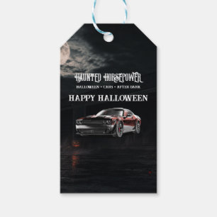 Gruselige amerikanische Muscle-Car-Halloween-Party Geschenkanhänger