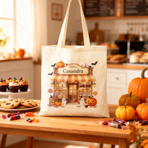 Gruselige Bäckerei Halloween Süßer Geist Trick ode Tragetasche