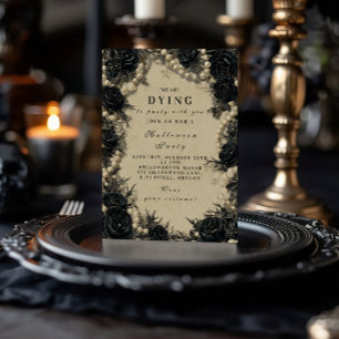 Gruselige Black Rose Halloween-Feier Einladung
