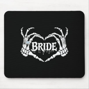 Gruselige Braut Skelett Hände Halloween Verlobung Mousepad