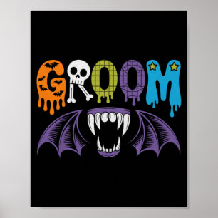 Gruselige Braut und Bräutigam Halloween-Hochzeit L Poster