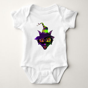 Gruselige bunte Katze Baby Strampler