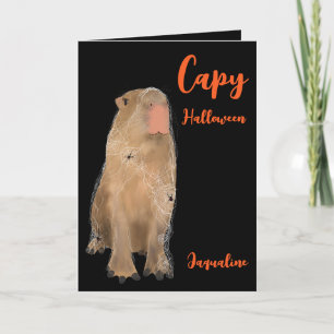 Gruselige Capybara Pun Illustration Halloween Karte