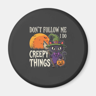 Gruselige Dinge Halloween Katze Hexe Design_1 Magnet