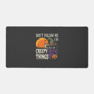 Gruselige Dinge Halloween Katze Hexe Design_1 Schreibtischunterlage