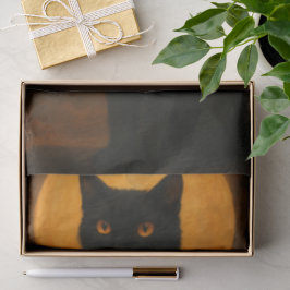 Gruselige Eleganz Halloween Schwarze Katze Erntmon Seidenpapier