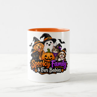 Gruselige Familie & Fellbabys Halloween | Süßer Hu Zweifarbige Tasse