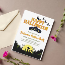 Gruselige fröhliche Halloween-Kostenüm-Party-Einla