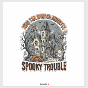 Gruselige geflügelte Affen Halloween-Shirt_1 Aufkleber