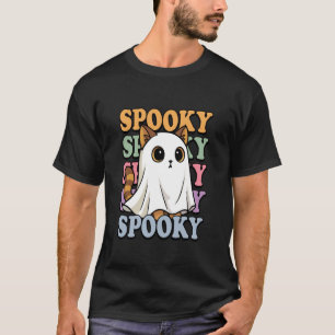 Gruselige Geist-Katze Lustiges Süßes Halloween-Kos T-Shirt