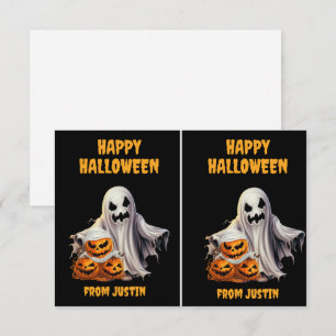Gruselige Geist-Kürbislaternen Halloween-Klassenzi Mitteilungskarte