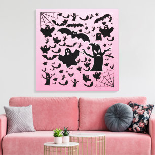 Gruselige Geist-Silhouette Halloween-Kunst Leinwanddruck
