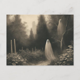 Gruselige Geister auf dem Friedhof Horror Goth Postkarte
