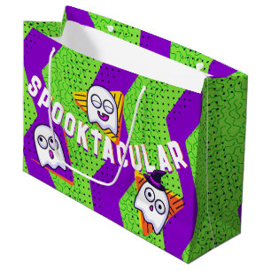 Gruselige Geister Grüne Party-Tasche Große Geschenktüte