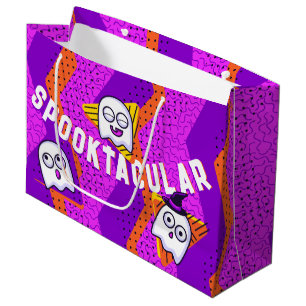 Gruselige Geister Lila Party-Tüte Große Geschenktüte