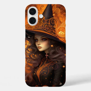 GRUSELIGE GOTHIC HALLOWEEN ORANGE TAROTKARTE FRAU iPhone 16 PLUS HÜLLE