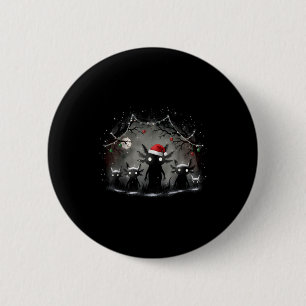 Gruselige Gothic-Weihnachts-Axolotl-Ästhetik-Horro Button
