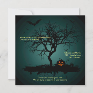 Gruselige grüne Grunge-Halloween-Party Einladung