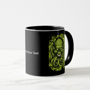 Gruselige grüne Tentakel-Monster-Kaffeetasse Tasse