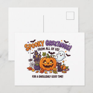 Gruselige Grüße Halloween-Party-Karte Postkarte