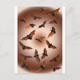 Gruselige Halloween-Flughunde (Fliegende Füchse) Postkarte