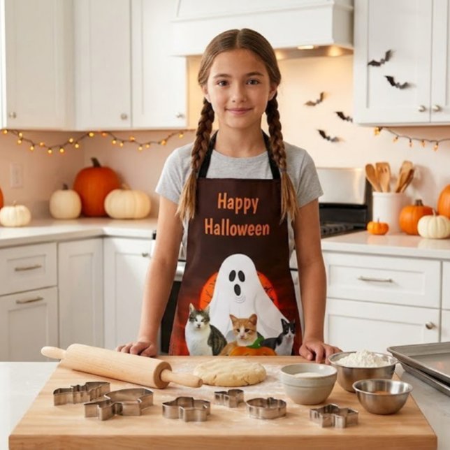 Gruselige Halloween-Geister-Friedhofs-Orange-Schür Schürze (Von Creator hochgeladen)