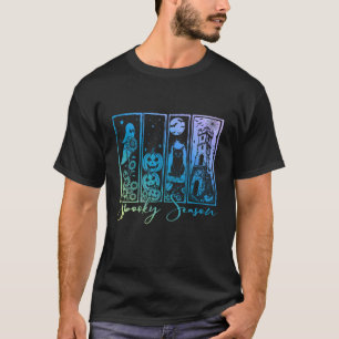 Gruselige Halloween-Geister-Kürbis-Schwarzkatze-Ho T-Shirt