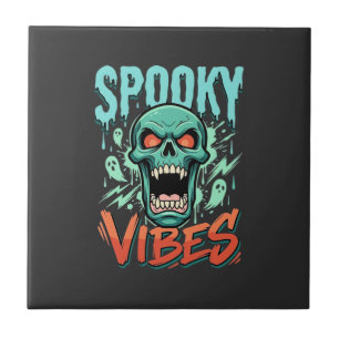 Gruselige Halloween-Geister-Totenkopf-Design_1 Fliese