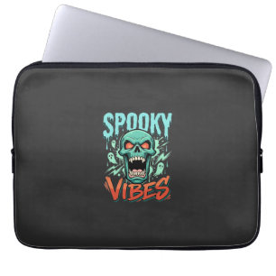 Gruselige Halloween-Geister-Totenkopf-Design_1 Laptopschutzhülle