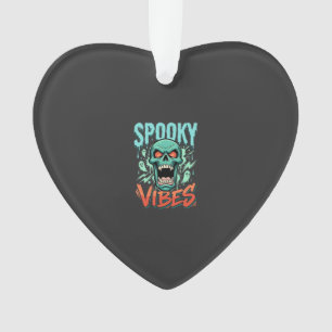 Gruselige Halloween-Geister-Totenkopf-Design_1 Ornament