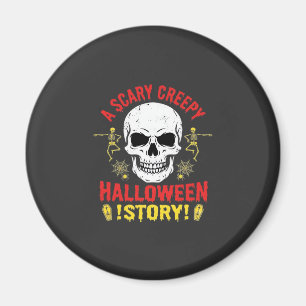 Gruselige Halloween-Geschichte Totenkopf-Design_1 Magnet