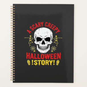 Gruselige Halloween-Geschichte Totenkopf-Design_1 Planer