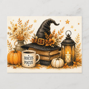 Gruselige Halloween-Herbst-Postkarte Postkarte