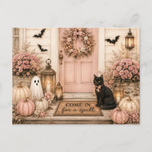 Gruselige Halloween-Herbst-Postkarte Postkarte