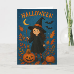 Gruselige Halloween Hexe Karte