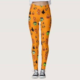 Gruselige Halloween-Hexe, Spukhaus, Mond Leggings