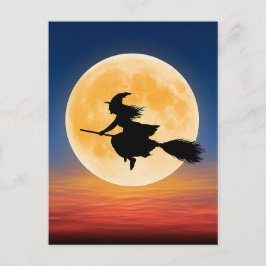 Gruselige Halloween-Hexen-Grußkarte Postkarte