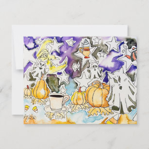 Gruselige Halloween-Karte Mitteilungskarte