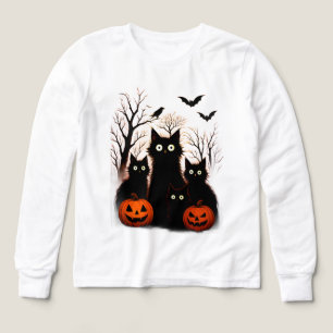 Gruselige Halloween-Katzen und Fledermäuse Design