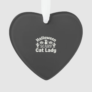 Gruselige Halloween Katzenlady_1 Ornament