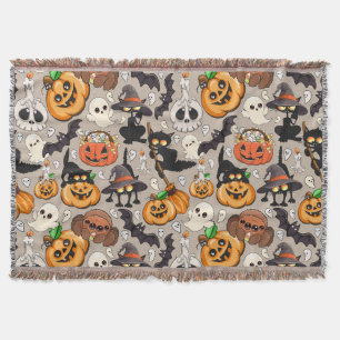 Gruselige Halloween Katzenparty Decke