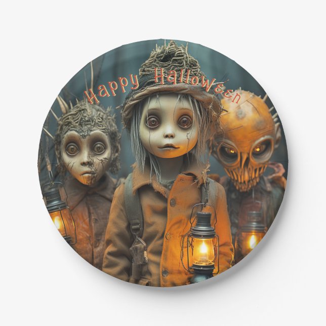 Gruselige Halloween-Kinder Pappteller (Vorderseite)