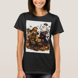 Gruselige Halloween-Küche – Pug & schwarze Katze k T-Shirt